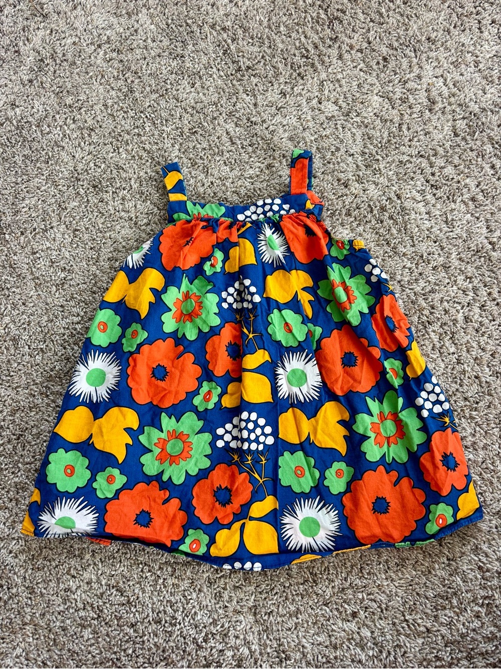 Marimekko for Target Toddler Floral Dress Kukkatori Blue Orange 3T
